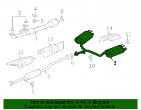 Rear muffler with barrels for Honda Accord 13-17 3.5, 2.4 Sport with tips