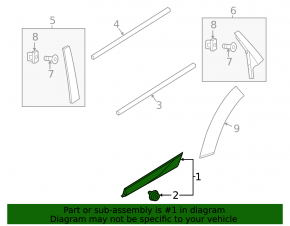 Door trim lower rear left Volvo XC60 18-23