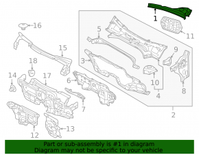 Right plastic windshield wiper grille for VW Beetle 12-19
