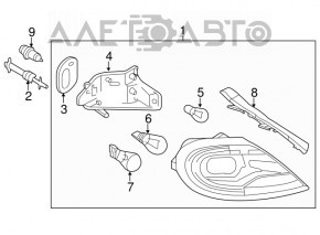 Left headlight VW Beetle 12-16 without cover