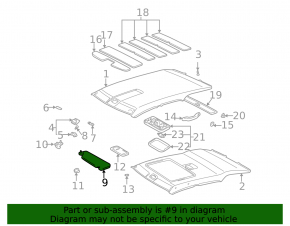 Left visor Lexus RX300 98-03