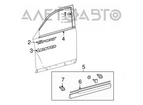 Door trim lower front left Toyota Highlander 11-13