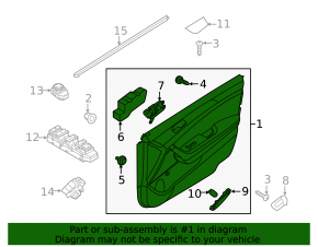Door trim card front left Hyundai Sonata 18-19 black