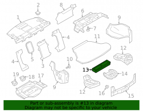 Trunk box central Infiniti Q50 14-20
