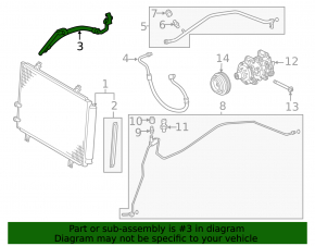 Lexus ES350 13-18 air conditioner condenser-compressor pipe