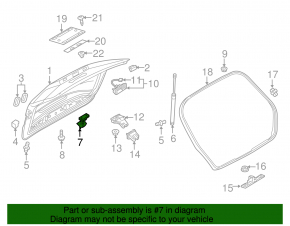 Left tailgate hinge VW Atlas 18-25