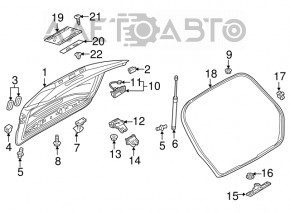 Left tailgate hinge VW Atlas 18-25