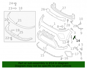 Right front bumper reflector for Kia Soul 20-25