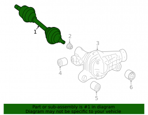 Drive axle shaft front left Mercedes GLS-class X166 13-19 3.0, 4.6, 4.7 AWD