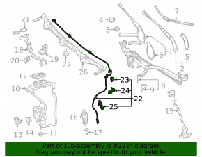 Mercedes W213 E 17-23 Windscreen Washer Nozzle Chain Without Heating