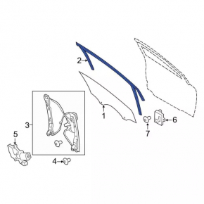 Front left windshield seal for Ford Focus mk3 11-18