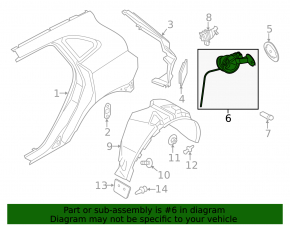 Lincoln MKC 15-19 fuel filler door housing for electric lock