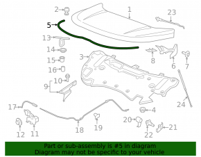 Ford Edge 15-18 Hood Seal