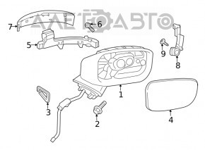 Left side mirror assembly for Mazda CX-5 17-25, 6 pins, BSM, heated, turn signal, blue