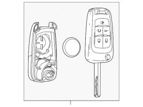 Key smart Chevrolet Trax 19-22 4 buttons