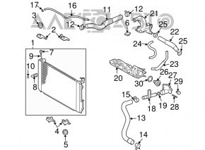 Upper right radiator bracket for Lexus RX300 RX330 04-05 (metal)