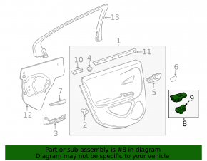 Rear right window lift control Chevrolet Volt 11-15 with overlay, structure