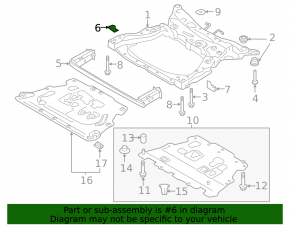 Front subframe reinforcement bracket, right, Volvo XC60 20-26