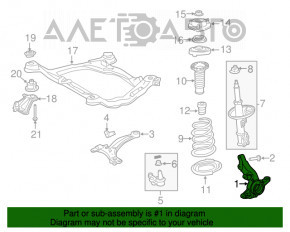 Front left axle with hub Toyota Highlander 14-19