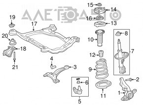 Front left axle with hub Toyota Highlander 14-19