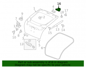 Left tailgate hinge for Honda CRZ 11-16