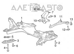 Lower control arm, front right, Chrysler 200 15-17