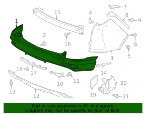 Rear bumper bare lower part Honda CRV 17-19 structure