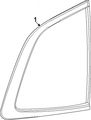 Rear left fixed glass window Honda CRV 23 - tinted, chrome