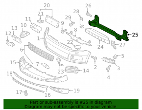 Front bumper reinforcement VW Touareg 11-17