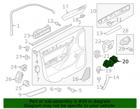 Front left window lift control VW Touareg 11-17 chrome