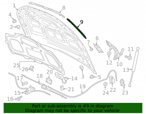 Front right bonnet seal Audi Q5 80A 18-24