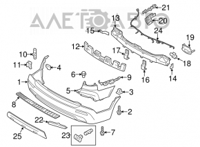 Rear bumper bracket left Kia Sorento 11-15