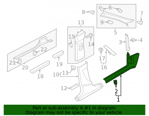 Front pillar trim lower right Audi Q3 8U 15-18 black