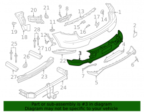 Rear bumper bare lower part Porsche Macan 22-26 GTS, T