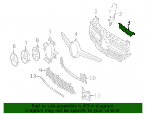 Upper right radiator grille deflector Mercedes CLA 250 14-19