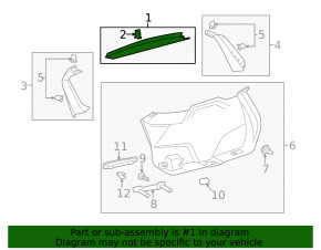 Upper tailgate trim Lincoln MKC 15 - dark brown, broken fasteners, scratches