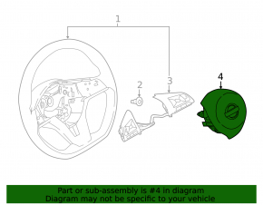 Airbag in steering wheel driver Nissan Rogue Sport 17-20