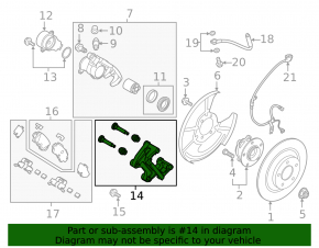 Rear right caliper bracket for Mazda CX-9 16-23
