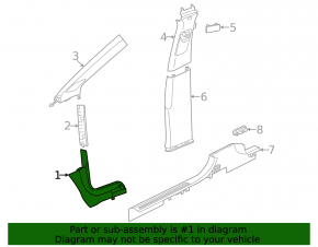 Lower right front pillar trim for Volkswagen ID.4 23-25, black