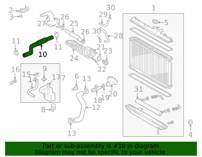 Upper cooling hose for Lexus RX300 98-03
