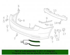 Reflector rear left Acura TLX 15- with chrome