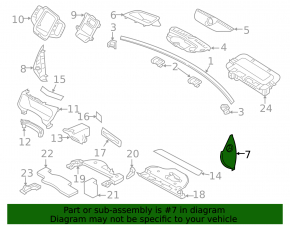 Front panel trim side right Volvo XC90 16-22 black