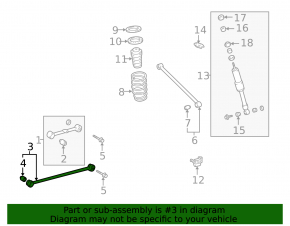 Lower rear left trailing arm for Lexus LX 98-07