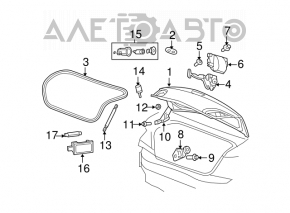 Trunk lid seal Chrysler 200 4d 11-14