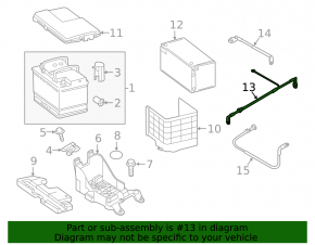 Positive terminal of battery Audi Q3 8U 15-18