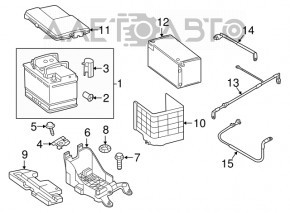 Positive terminal of battery Audi Q3 8U 15-18