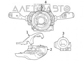 Steering column switches guitar assembly BMW 3 G20 19- with cable without steering wheel heating