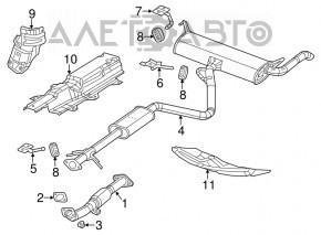 Rear left muffler bracket Dodge Dart 13-16 2.0 2.4