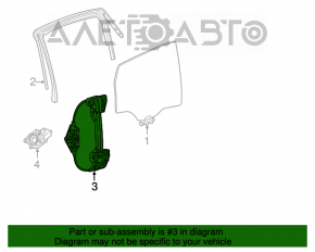 Rear right window regulator with motor for Chrysler 200 15-17