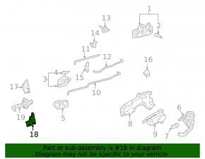 Lower rear right door hinge for Lexus RX300 98-03